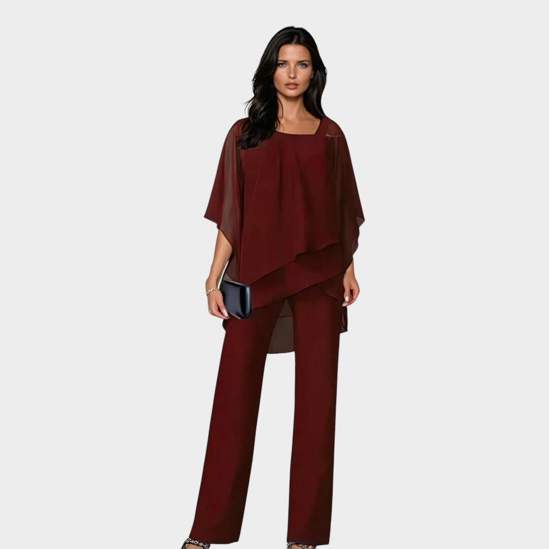 Borbála™ - Aszimmetrikus felső és nadrág szett