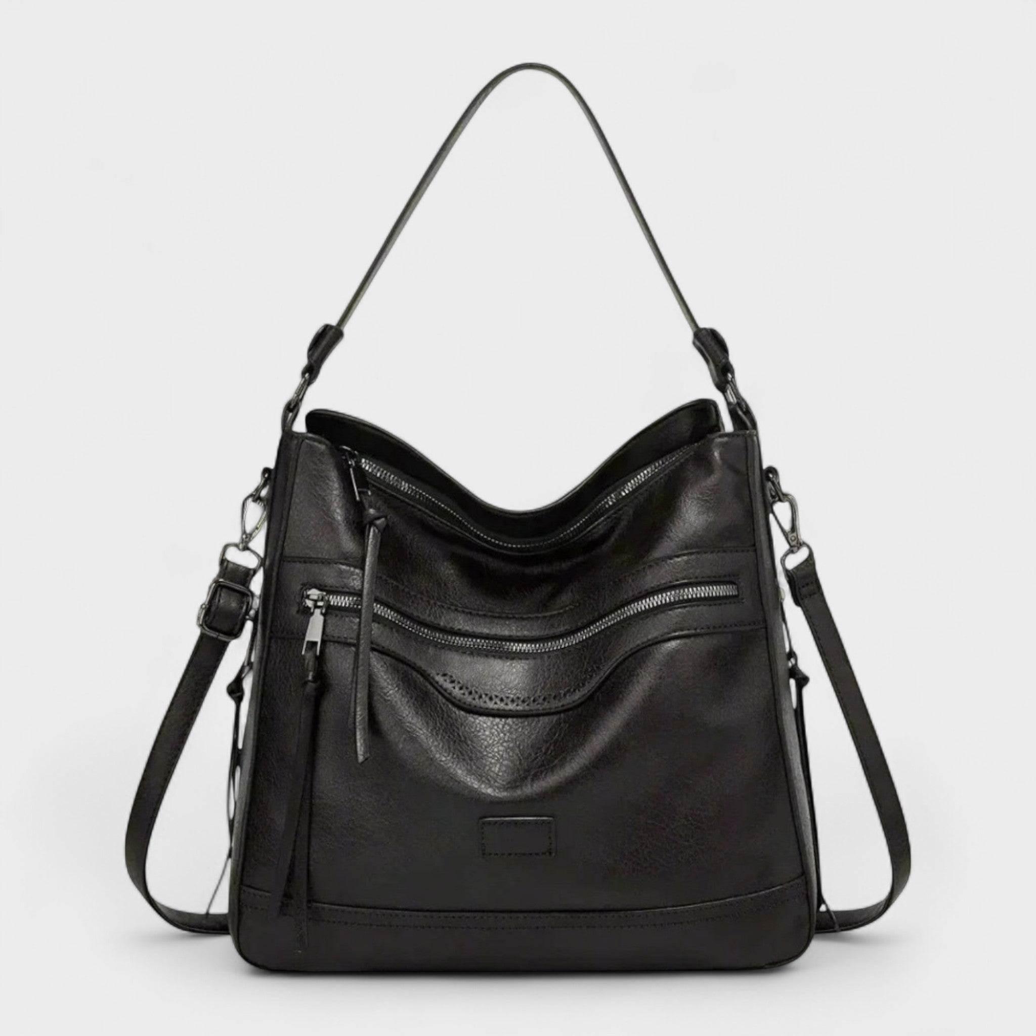 Barna™ - Többzsebes bőr hobo táska