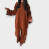 Orsolya™ - Oversize pulóver és wide leg nadrág szett