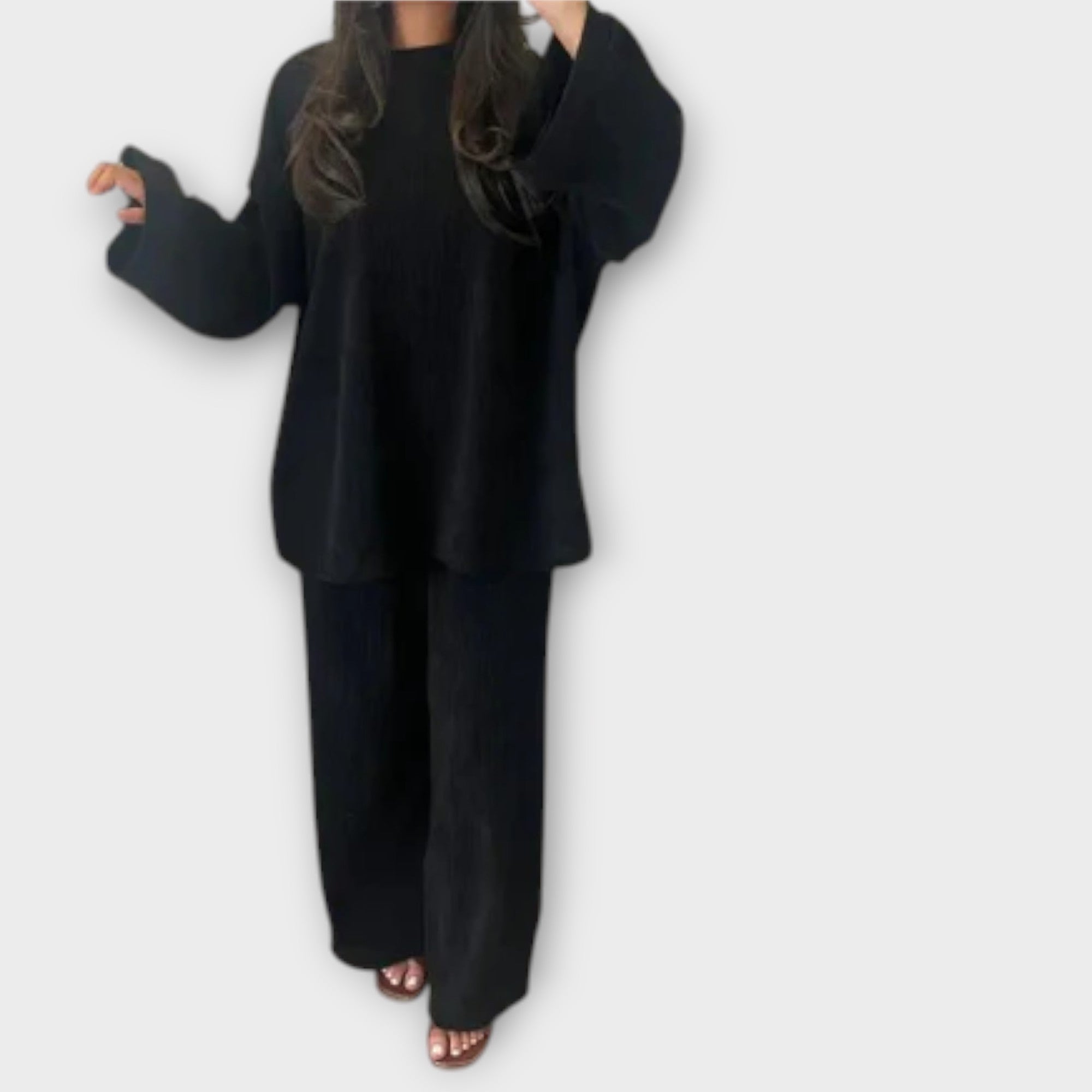 Orsolya™ - Oversize pulóver és wide leg nadrág szett