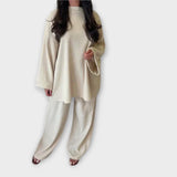 Orsolya™ - Oversize pulóver és wide leg nadrág szett