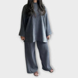 Orsolya™ - Oversize pulóver és wide leg nadrág szett