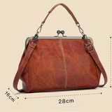 Aranka™ - Vintage csatos bőr táska filigrános kerettel