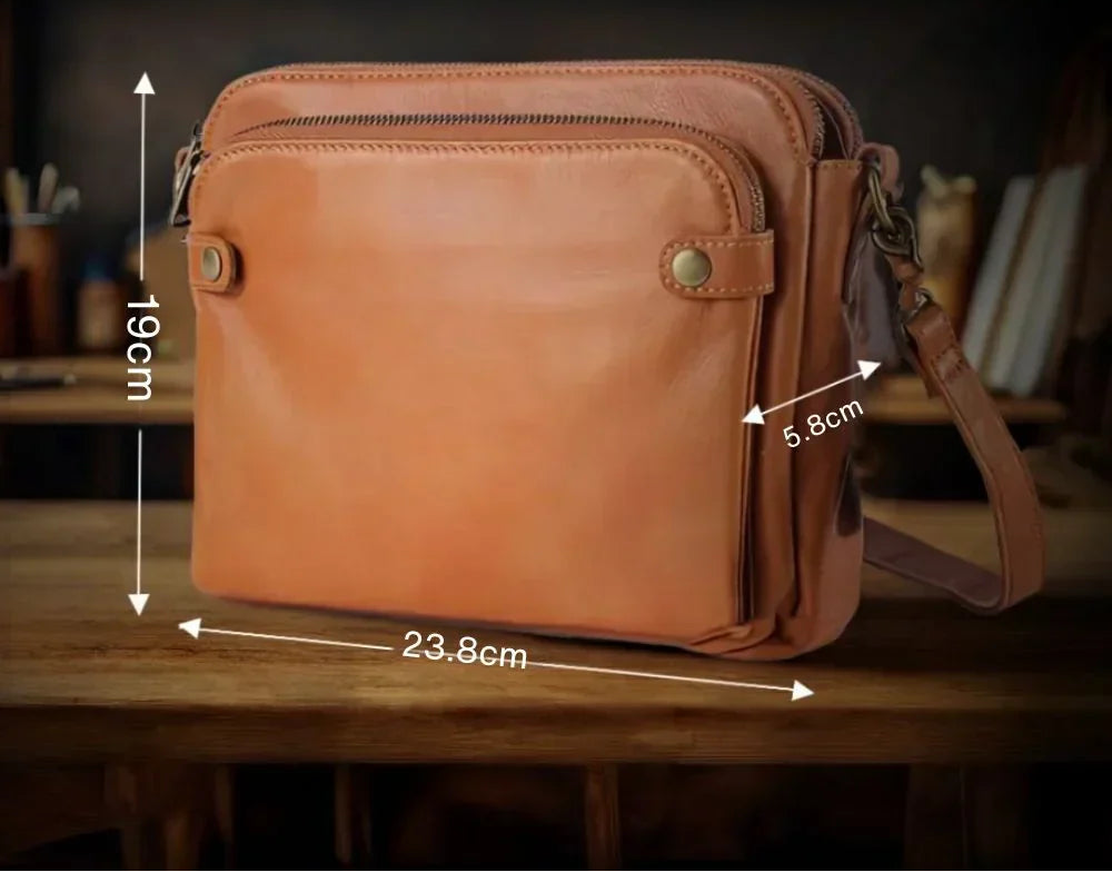 Kamilla™ - Háromrekeszes bőr crossbody táska