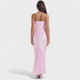 Stella™ - Szatén bandeau ruha sellő fazonnal