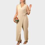 Emese™ - Átlapolt öves jumpsuit