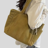 Boglárka™ - Bordázott bársony tote táska