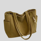 Boglárka™ - Bordázott bársony tote táska