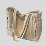 Boglárka™ - Bordázott bársony tote táska