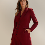 Klára™ - Blézer stílusú mini ruha pliszírozott szegéllyel