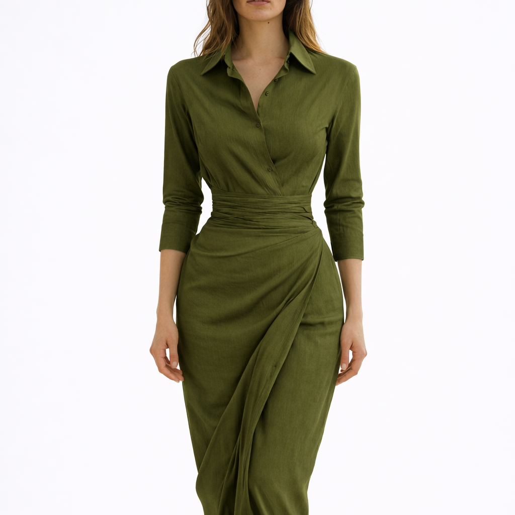 Ildikó™ - Ing ruha drapírozott részlettel