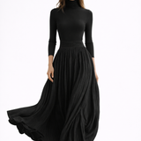 Mária™ - Magas nyakú ruha bő szoknyával