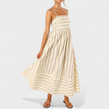 Cecília™ - Csíkos textúrás ruha