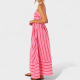 Cecília™ - Csíkos textúrás ruha